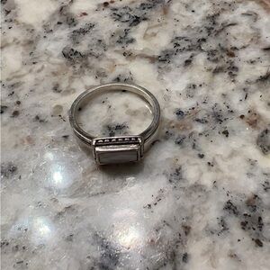 James Avery Silver Ring with White Stone